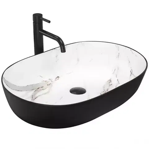 Sanitárna keramika Umývadlo na dosku Cleo 61 Black/Aiax Matt