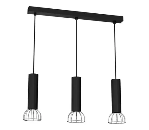 Svietidlá  Luster na lanku DANTE 3xGU10/25W/230V čierna/lesklý chróm MLP7360