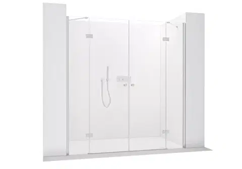 Sprchovacie kúty CERANO - Sprchové 2-pantové dvere Marino L/P - 6 mm - chróm, transparentné sklo - 218(119+99)x190 CER-8050BD7547