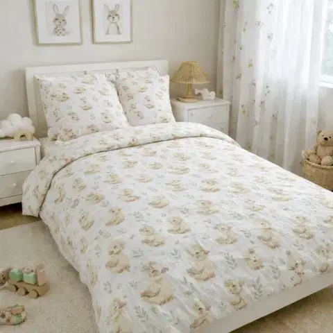Obliečky Mušelínové obliečky Kačičky TiaHome - Detský set 130x90cm + 65x45cm
