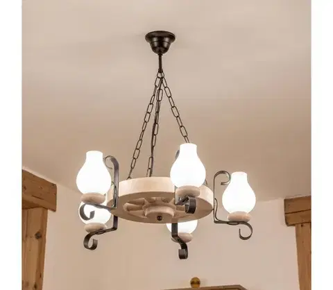Svietidlá BRILAGI - Reťazový luster ROATA 5xE14/40W/230V dub EX-01096