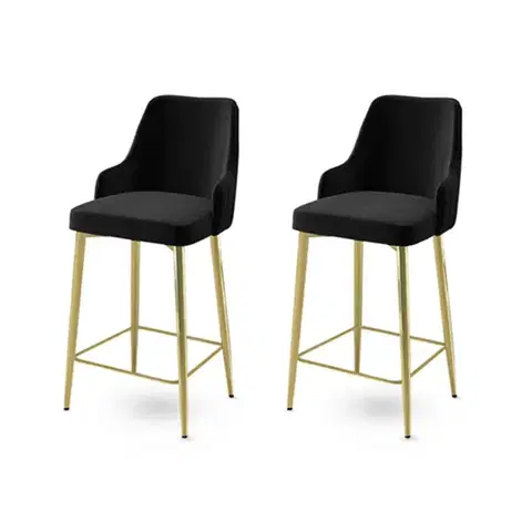 Barové stoličky Bar Stool Set (2 Pieces) Enox - Black, Gold
