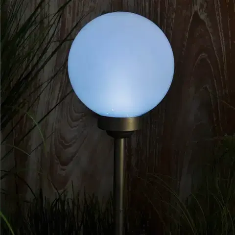 Solárne dekoračné lampy Solárna lampa 4 LED BY-131580 guľa biela 20