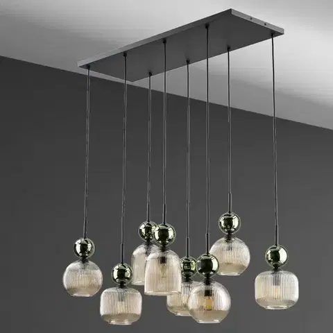 Lampy do obývačky Luster SOPHIA GREEN COGNAC 11151 LW8