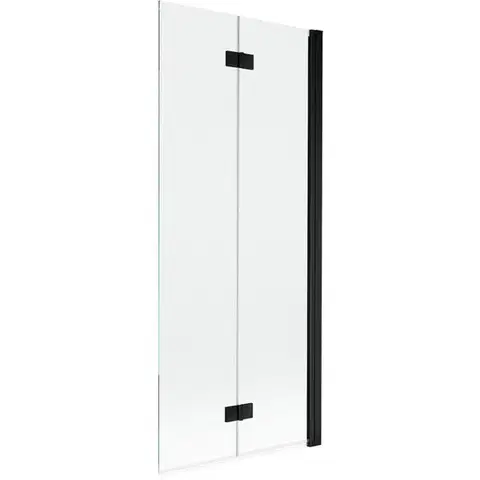 Sprchové dvere MEXEN - MIST vaňová zástena 80x150 cm 6mm 2-s, čierna, číra, pravá 8A9-080-002-70-00-P