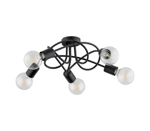 Svietidlá  Prisadený luster BOSTON 5xE27/15W/230V čierna 63192