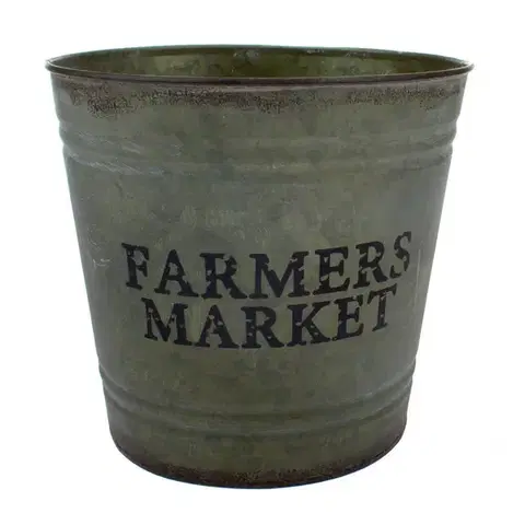 Kvetináče a truhlíky Kovový obal na kvetináč Farmers market, 22 x 21 cm