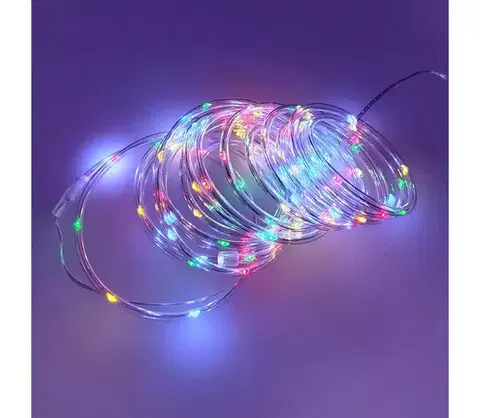 LED osvetlenie  LED vonkajší svetelný reťazec 100xLED/3xAA 5,45 m IP44 viacfarebný 028 0000619