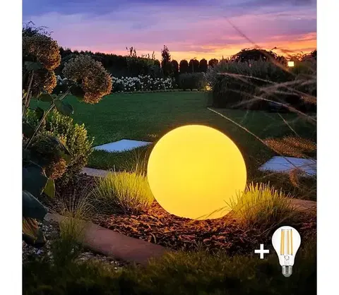 Záhradné lampy  LED vonkajšia lampa GLOBO 1xE27/11W/230V pr. 40 cm IP44 MI2488+BG0708