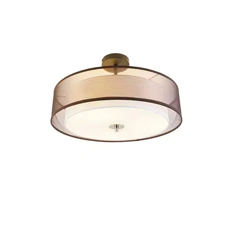 Stropné osvetlenie Inteligentné stropné svietidlo hnedé s bielym 50 cm 3-svetlá vrátane 3 Wifi A60 - Drum Duo