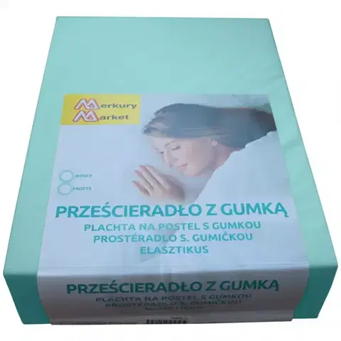 Bytový textil Plachta na posteľ jersey 90x200 farba 4704 morská