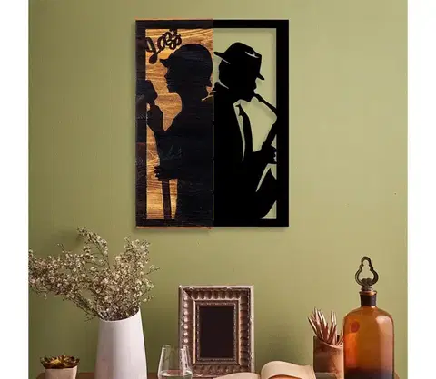 Obrazy  Nástenná dekorácia 32x50 cm jazz drevo/kov 899SKL2211