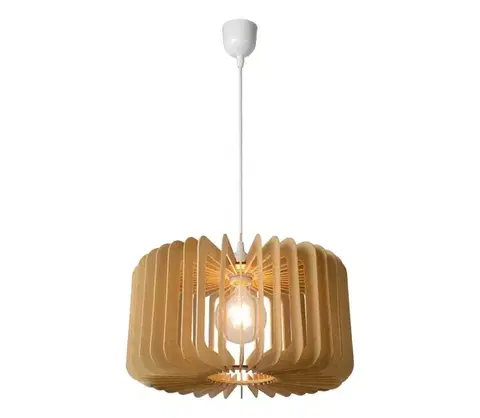Svietidlá Lucide 46406/39/76 - Luster na lanku ETTA 1xE27/40W/230V pr. 39 cm drevo 46406/39/76