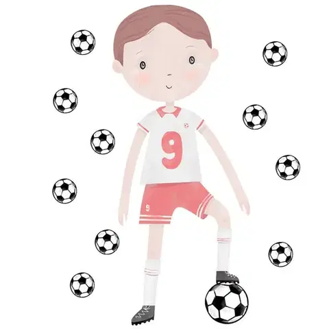 Samolepiace dekorácie Bayo Samolepka na stenu Futbalista, červená