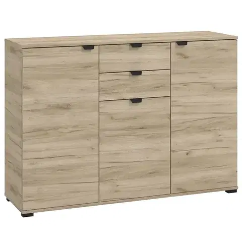 Komody do spálne Komoda Duerto 3k2f Sivá Dub 11008303