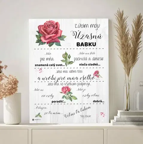 Tabuľky s venovaním (darčeky) Darčeky pre babku - Prekvapenie pre babičku na Vianoce a narodeniny - tabuľka