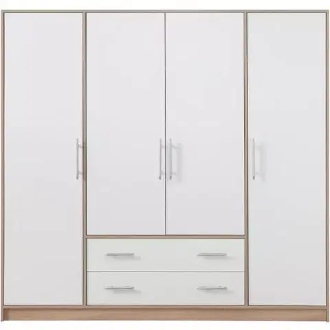 Šatníkové skrine Skriňa Smart SR1 200 cm dub sonoma/biela