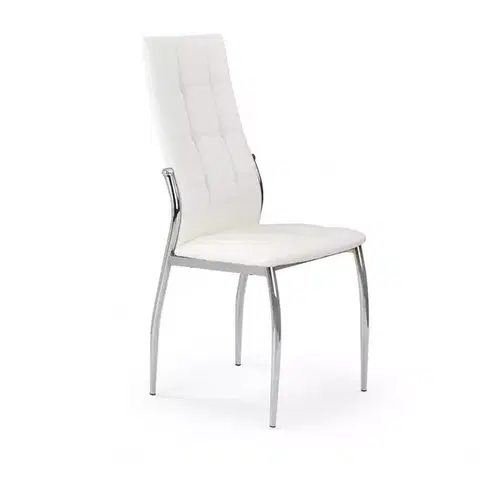 Čalúnené stoličky Stolička K209 kov/ekokoža biela 43x54x101