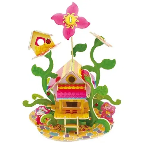 3D puzzle 3D Creative Drevené 3D puzzle Domček Kvietky