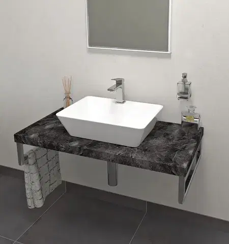Kúpeľňový nábytok SAPHO - AVICE doska pod umývadlo 80x50cm, hrúbka 5cm, štiepaný kameň AV089