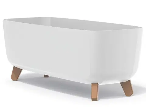 Kvetináče a truhlíky NABBI DGCL600 plastový kvetináč na nožičkách 58 cm biela