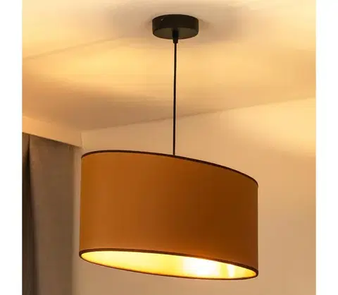 Svietidlá  - Luster na lanku OVAL VEGAN 1xE27/15W/230V hnedá 603348