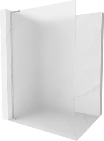 Sprchové dvere MEXEN/S - Kioto L Sprchová zástena WALK-IN 90 x 200, dekor, nikel kartáčovaná 800-090-103-97-30