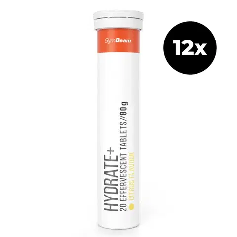 Multivitamíny Gymbeam Hydrate+ šumivý 12 x 20 tab citrusové ovocie