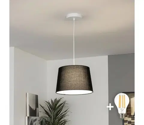 Svietidlá Brilagi - LED luster na lanku CERIA 1xE27/40W/230V pr. 30 cm čierny EG300171+EG781038