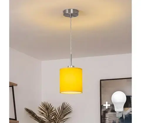 Svietidlá BRILAGI - LED luster na lanku NUBILA 1xE27/60W/230V pr. 14 cm žltá EG32515+BG2452