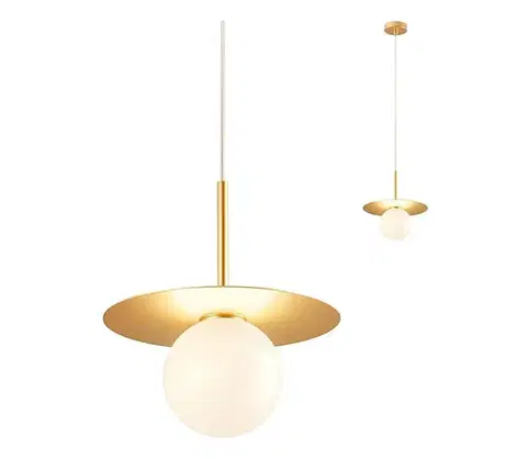 Svietidlá Redo 01-2727 - Luster na lanku PLATO 1xG9/10W/230V pr. 20 cm zlatá 01-2727