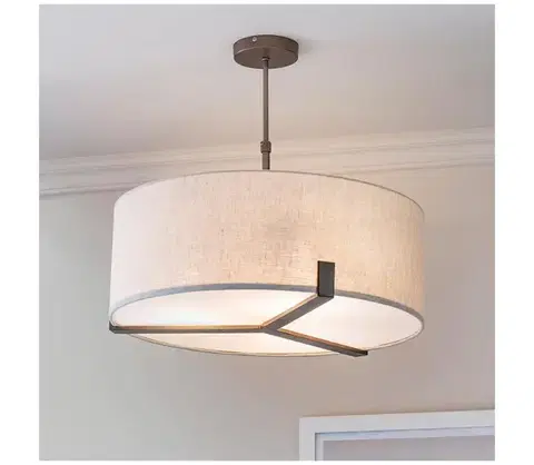 Svietidlá Endon 72635 - Luster na tyči HAYFIELD 3xE27/40W/230V matný chróm/šedá 72635