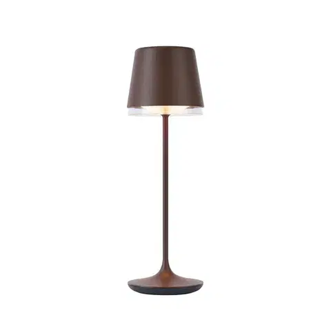 Lampy Stolná lampa hrdzavo hnedá vrátane LED IP65 Nabíjateľná s nabíjacou stanicou - Bass