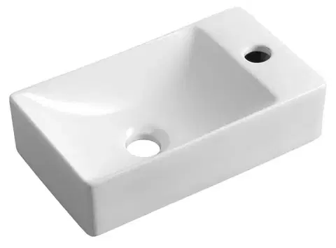 Umývadlá SAPHO - MARGITHA keramické umývadlo 38x22cm, otvor pro batériu vpravo, biela MGT3822