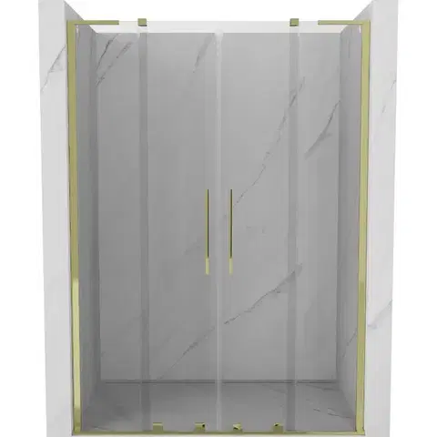 Sprchovacie kúty MEXEN/S - Velar L Duo posuvné sprchové dvere 160, transparent, zlatá 871-160-003-02-50