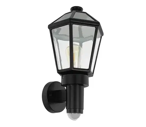 Záhradné lampy Eglo 97257 - Vonkajšie nástenné svietidlo so senzorom MONSELICE 1xE27/28W/230V 97257
