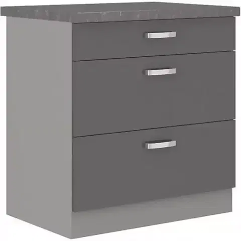 Kuchynské skrinky stojace Skrinka do kuchyne Grey 80d 3s bb sivá