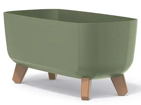 Kvetináče a truhlíky NABBI DGCL400 plastový kvetináč na nožičkách 39 cm zelená