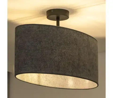 Svietidlá  - Prisadený luster OVAL 1xE27/15W/230V šedá 604529