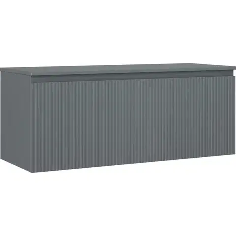 Kúpeľňový nábytok MEXEN/S - Rivel kúpeľňová skrinka pod umývadlo 120 cm s doskou, 1 šuplík, reliéf, grafit mat 91A20-12047-1-BFC66