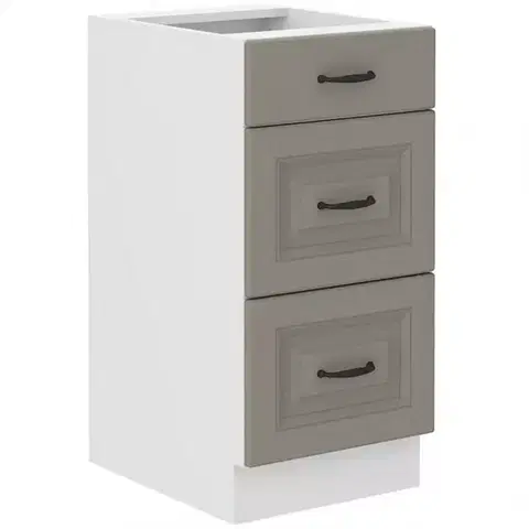 Kuchynské skrinky stojace Kuchynská skrinka Stilo claygrey/biela 40D 3S BB