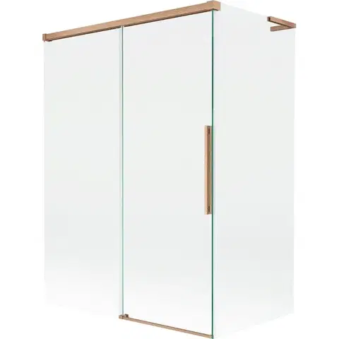 Sprchové dvere MEXEN/S - Rox L vaňová zástena 2-krídlová posuvná 120 + 70 x 150, transparent, meď kartáčovaná 8C9L-120-070-65-00