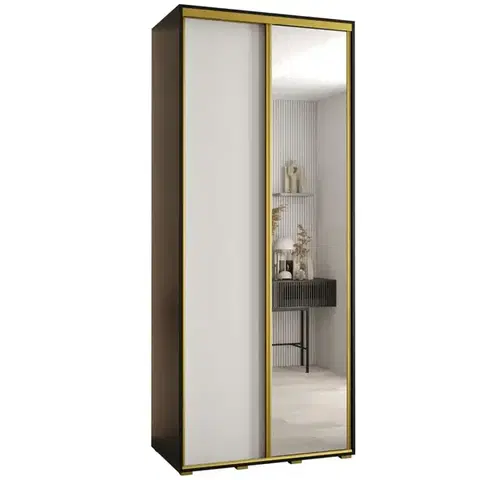 Šatníkové skrine Skriňa 45 Canaris 3 130 čierna/biela/gold