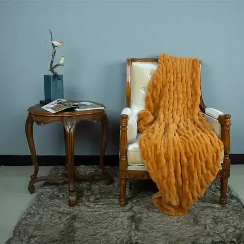 Ozdobné prikrývky Deka Elza 130x170 cm Mostaza