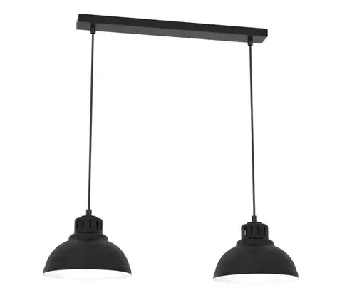 Svietidlá  Luster na lanku SVEN 2xE27/15W/230V čierna 9082