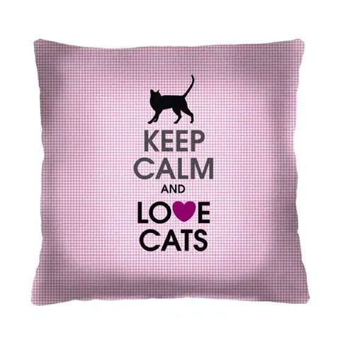 Doplnky do detskej izby LOVE CATS dekoračný vankúšik 40x40
