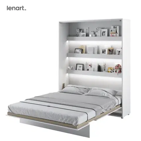 Postele Dig-net nábytok Sklápacia posteľ Lenart BED CONCEPT BC-12 biela | 160 x 200 cm