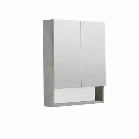 Kúpeľňový nábytok Zrkadlová skrinka SAT Cubeway 60x14x72 cm lamino betón GALCU60BE GALCU60BE
