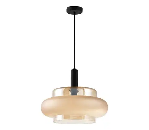 Svietidlá  Luster na lanku BRIZI 1xE27/40W/230V béžová/dymová 31-51486