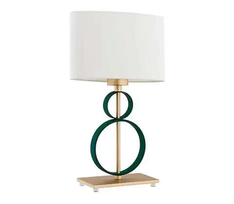 Lampy Argon 8317 - Stolná lampa PERSEO 1xE27/15W/230V 42 cm krémová/zelená 8317
